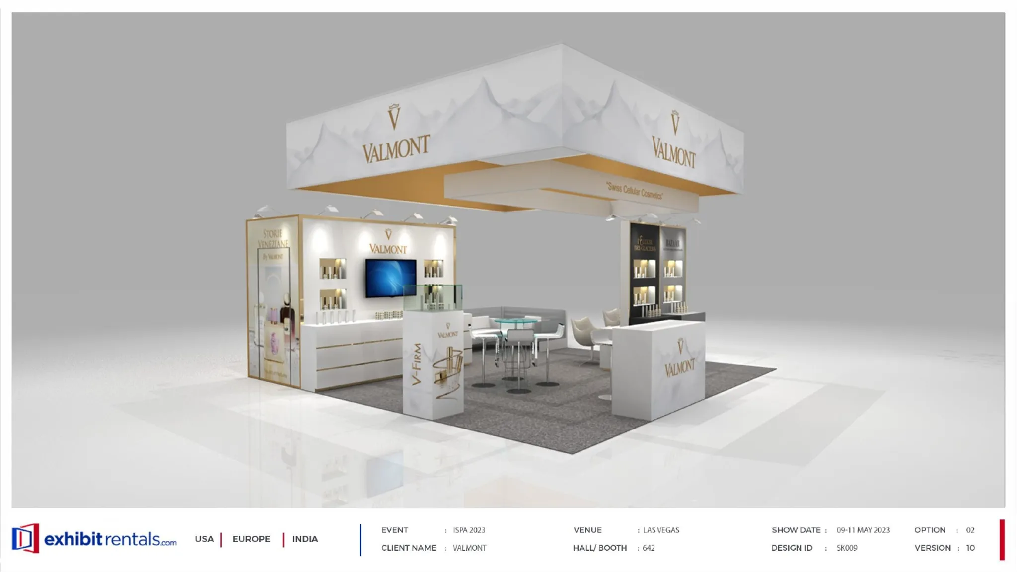 20x20 Island booth design by Exhibit-Rentals